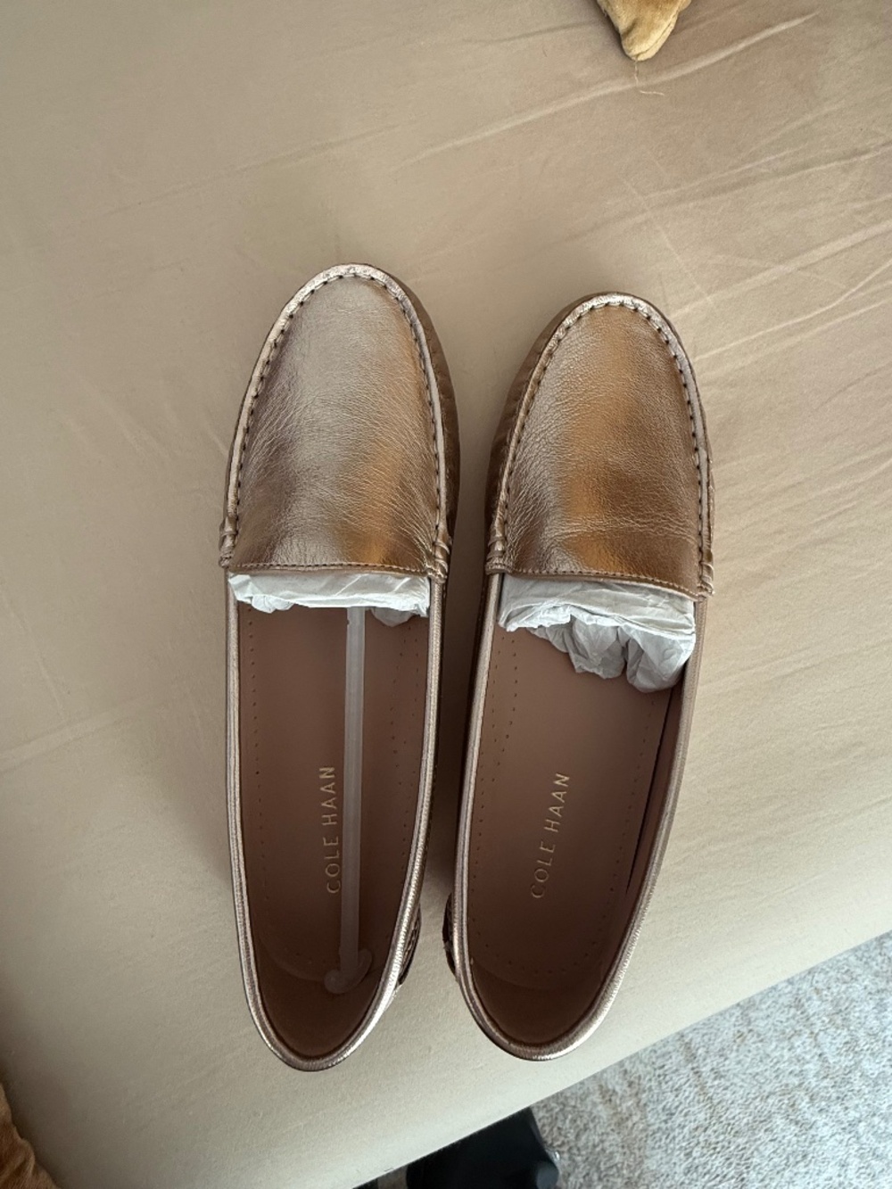 Cole Haan Emmie Driver Loafers rose gold women’s size 8